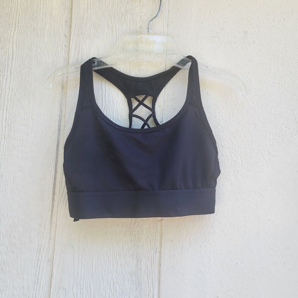 Victoria Sport size xs black racerback sports bra wireless strappy